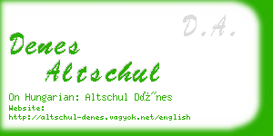denes altschul business card